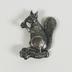 Button: Two metal squirrels eating