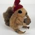 Ornament: Felted squirrel with knit hat