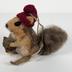 Ornament: Felted squirrel with knit hat