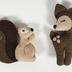 Toy: Felt squirrel and deer