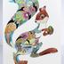 Greeting Card: Turquoise squirrel