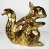 Sculpture: Cast metal brushed gold squirrel