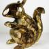 Sculpture: Cast metal brushed gold squirrel